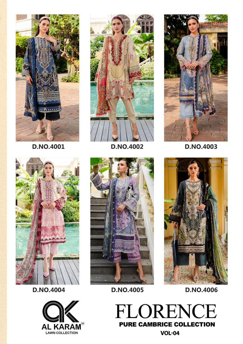 Al Karam Florence Vol 4 Cambric Cotton Fancy Salwar Suit