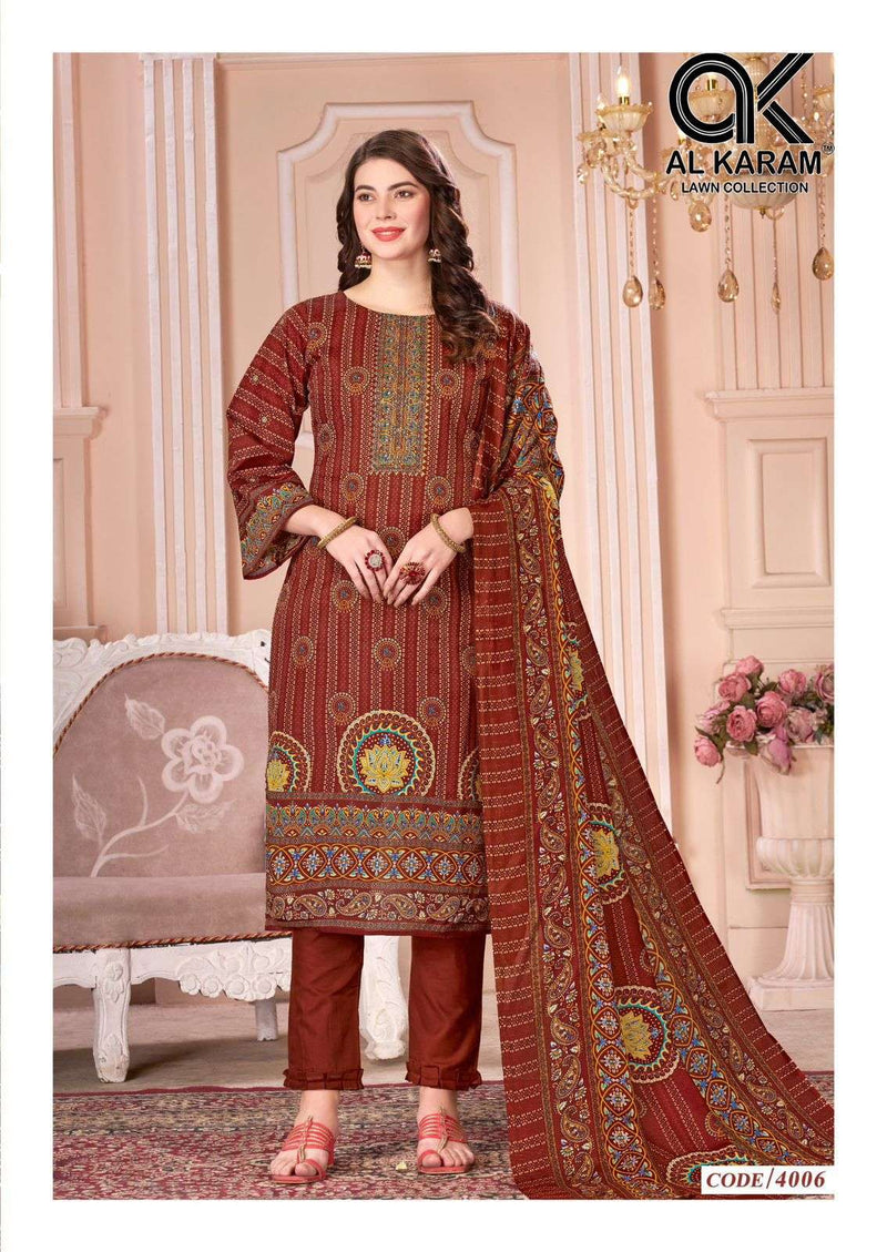 Al Karam Mahjabeen Vol 4 Cotton Digital Print Fancy Salwar Suit