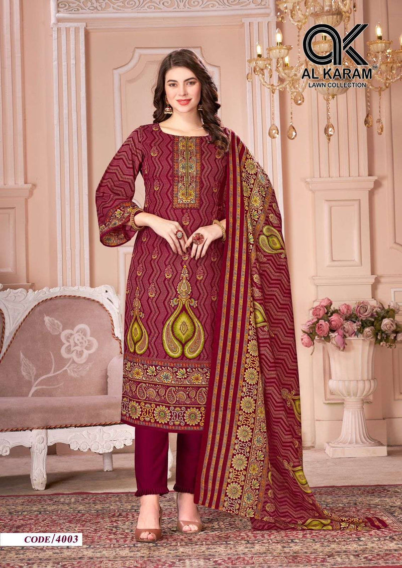 Al Karam Mahjabeen Vol 4 Cotton Digital Print Fancy Salwar Suit