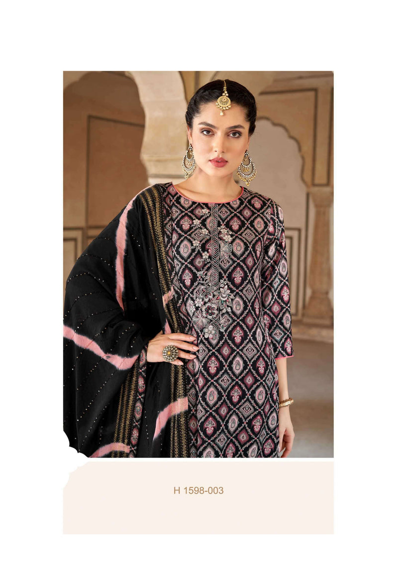 Alok Suit Zarina Edition 6 Rayon Gold Print Embroidery Stylish Salwar Suit