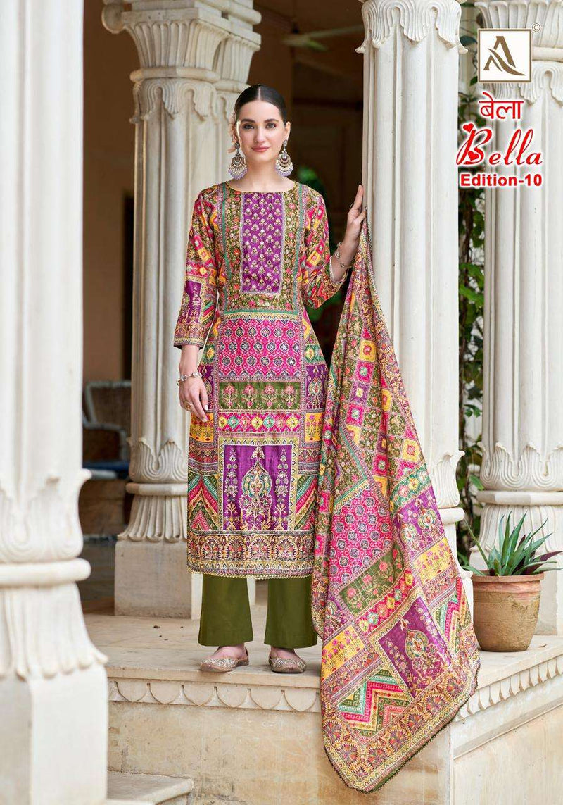 Alok Suits Bella Vol 10 Muslin Designer Digital Print Salwar Suit