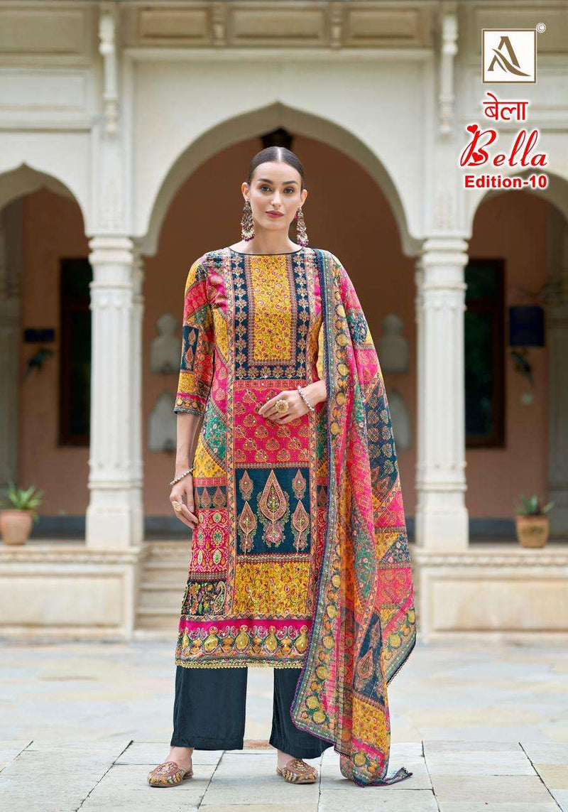 Alok Suits Bella Vol 10 Muslin Designer Digital Print Salwar Suit