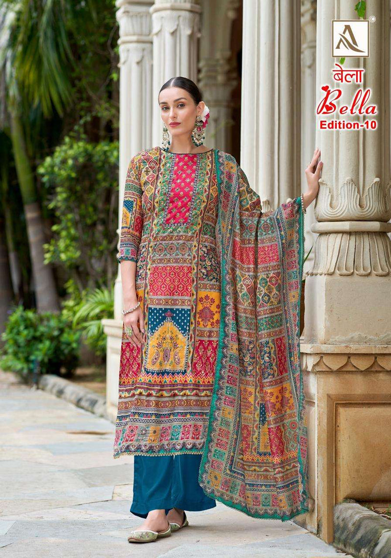 Alok Suits Bella Vol 10 Muslin Designer Digital Print Salwar Suit