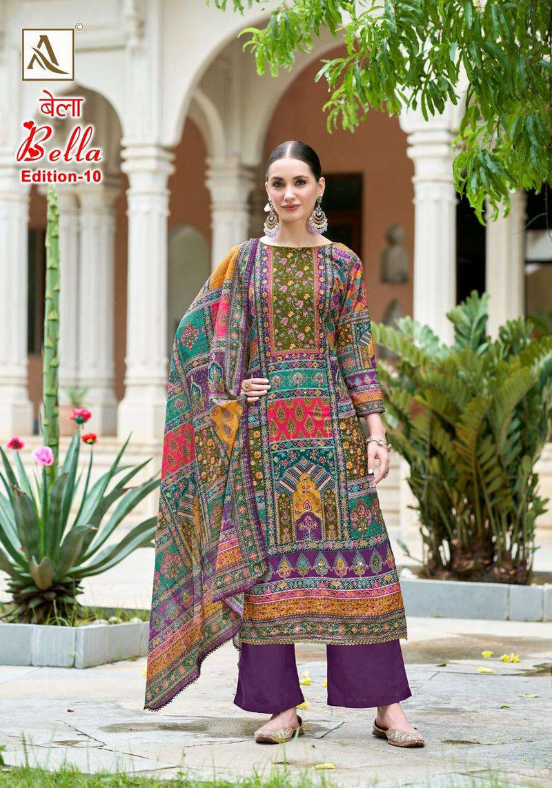 Alok Suits Bella Vol 10 Muslin Designer Digital Print Salwar Suit