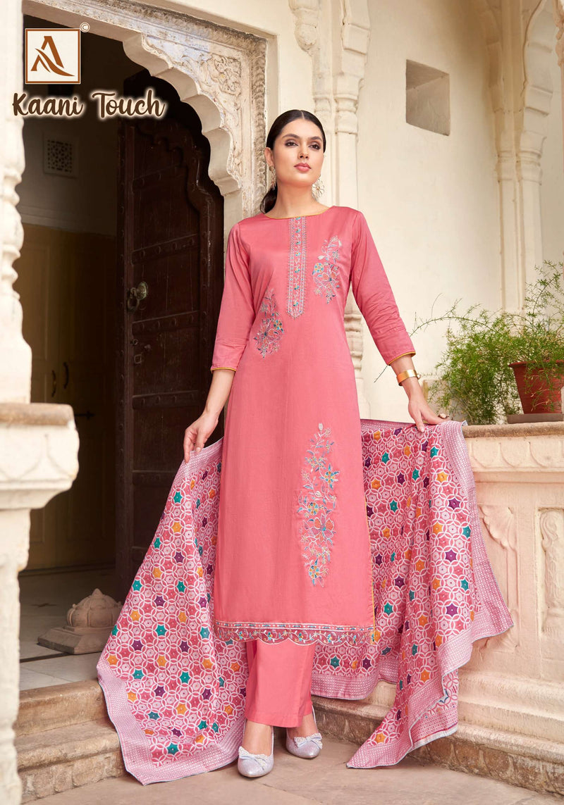 Alok Suits Kaani Touch Jam Cotton Embroidery Work Fancy Salwar Suit