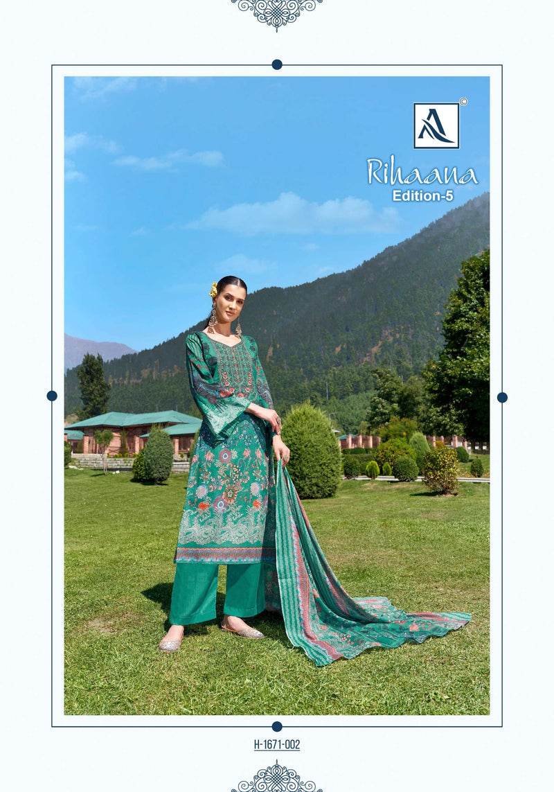 Alok Suits Rihaana Vol 5 Cambric Cotton Pakistani Print Fancy Salwar Suit