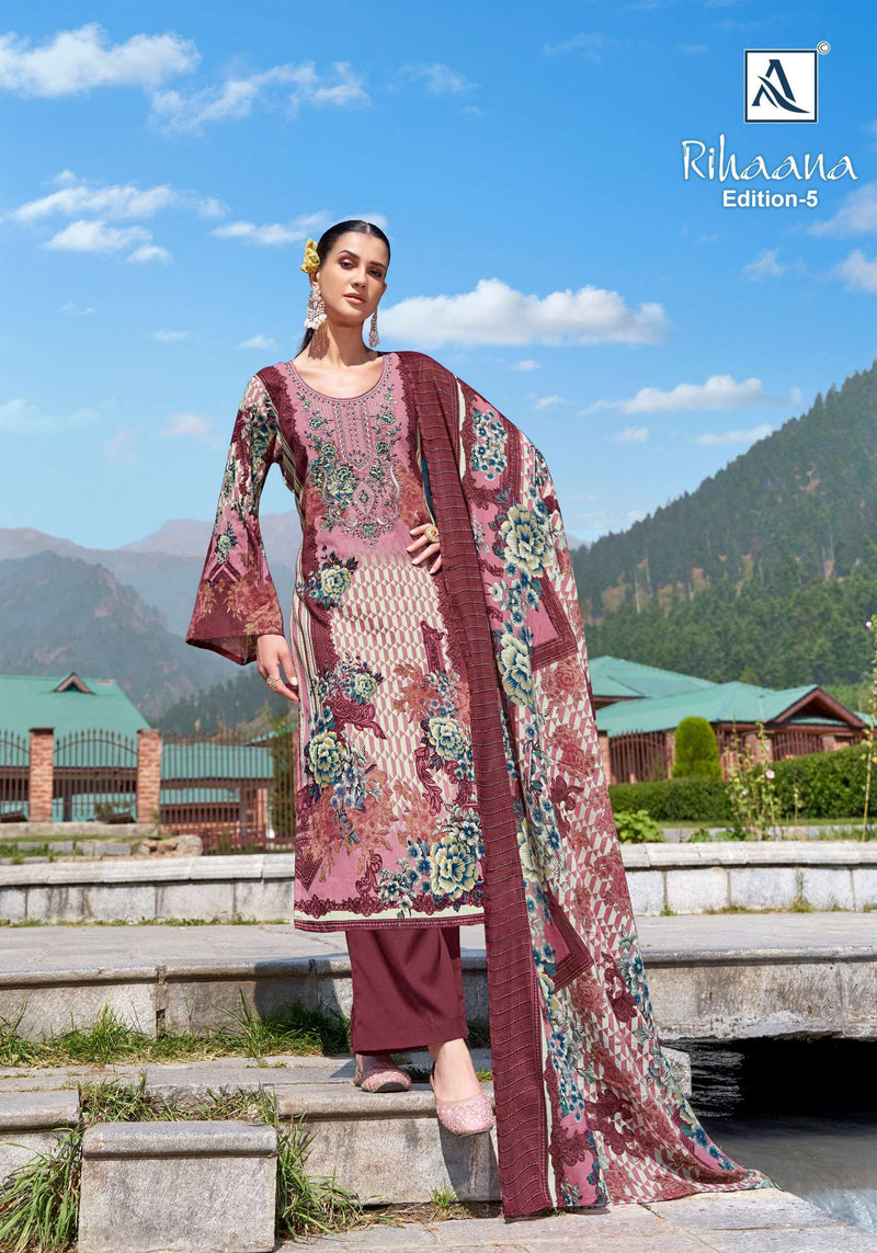 Alok Suits Rihaana Vol 5 Cambric Cotton Pakistani Print Fancy Salwar Suit