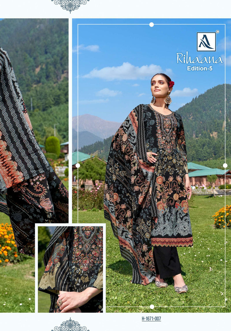 Alok Suits Rihaana Vol 5 Cambric Cotton Pakistani Print Fancy Salwar Suit