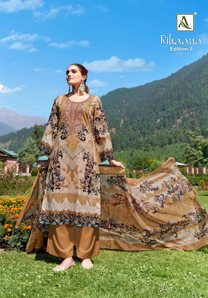 Alok Suits Rihaana Vol 5 Cambric Cotton Pakistani Print Fancy Salwar Suit