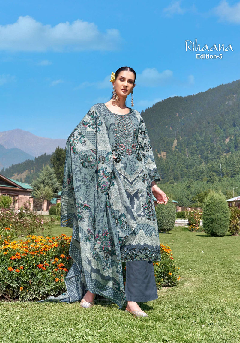 Alok Suits Rihaana Vol 5 Cambric Cotton Pakistani Print Fancy Salwar Suit