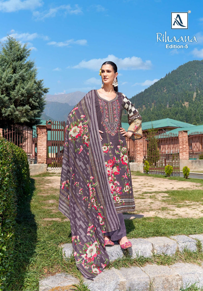 Alok Suits Rihaana Vol 5 Cambric Cotton Pakistani Print Fancy Salwar Suit