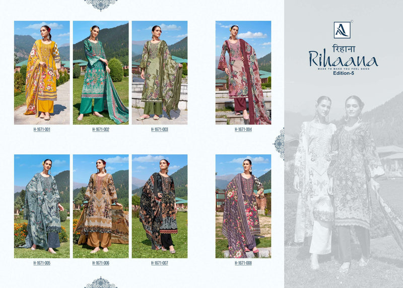 Alok Suits Rihaana Vol 5 Cambric Cotton Pakistani Print Fancy Salwar Suit