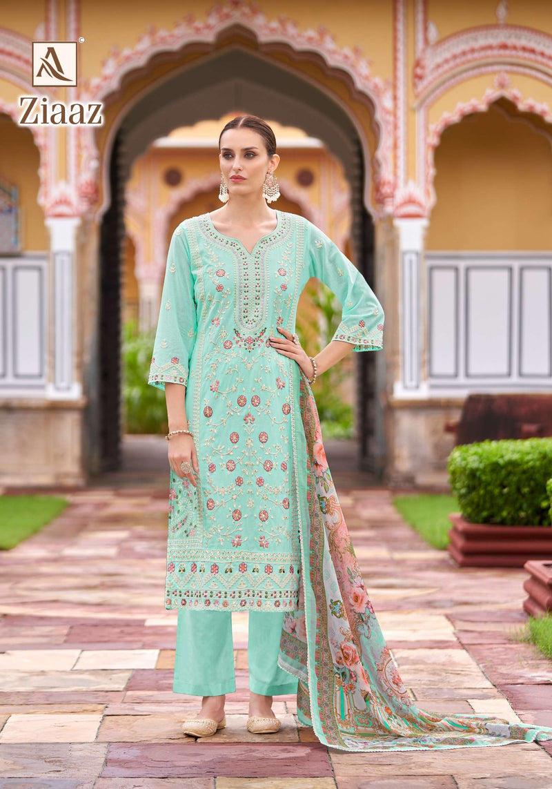 Alok Suits Ziaaz Cambric Cotton Embroidery Work Salwar Kameez