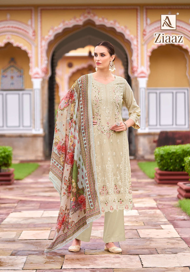 Alok Suits Ziaaz Cambric Cotton Embroidery Work Salwar Kameez