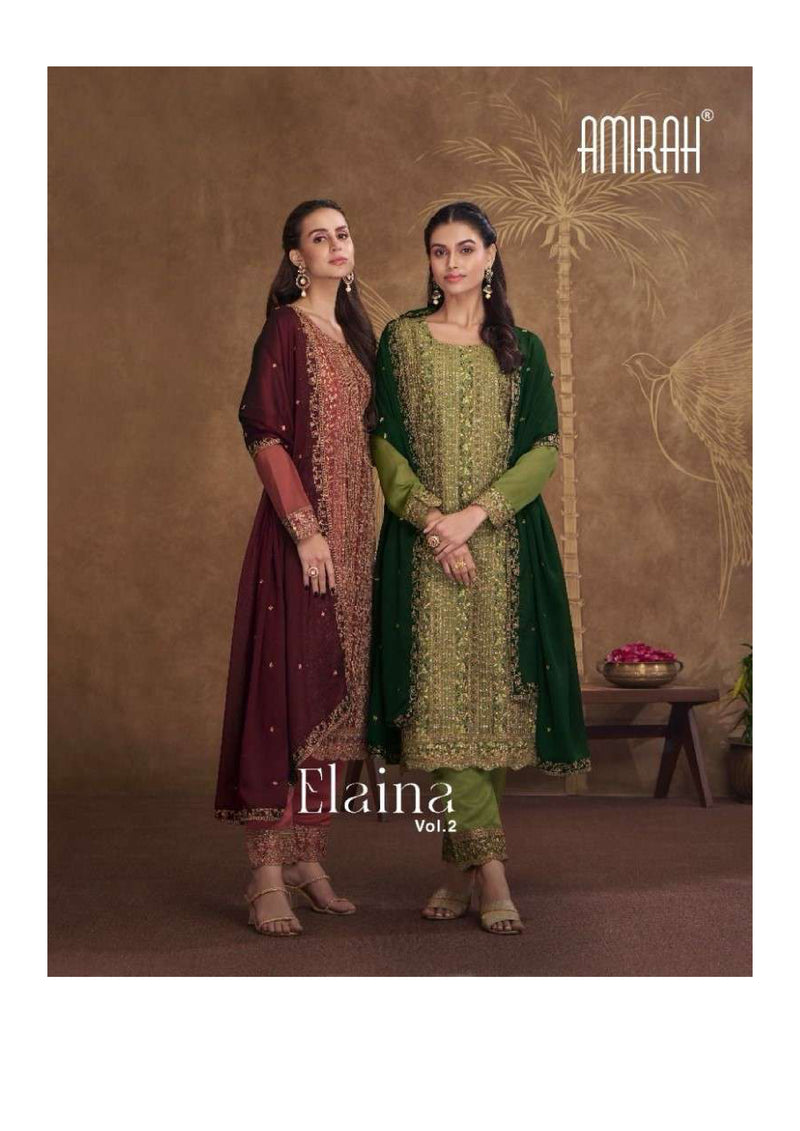 Amirah Elaina Vol 2 Silk Georgette Embrodery Work Designer Salwar Kameez