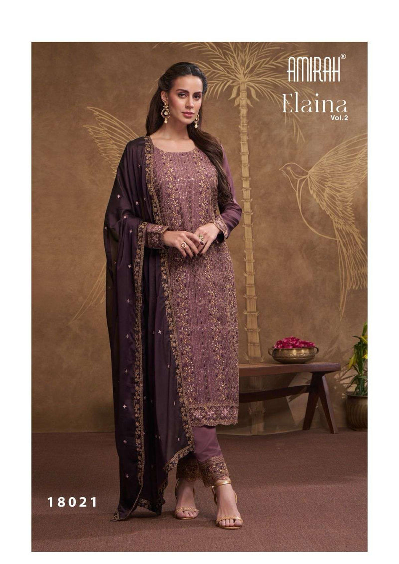 Amirah Elaina Vol 2 Silk Georgette Embrodery Work Designer Salwar Kameez