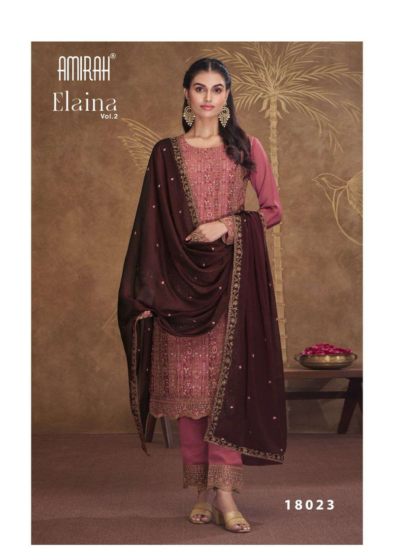 Amirah Elaina Vol 2 Silk Georgette Embrodery Work Designer Salwar Kameez