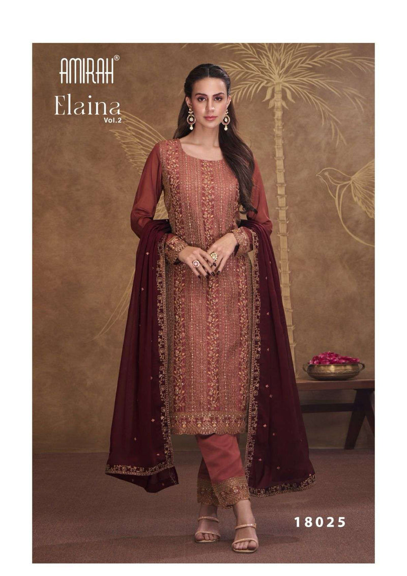 Amirah Elaina Vol 2 Silk Georgette Embrodery Work Designer Salwar Kameez