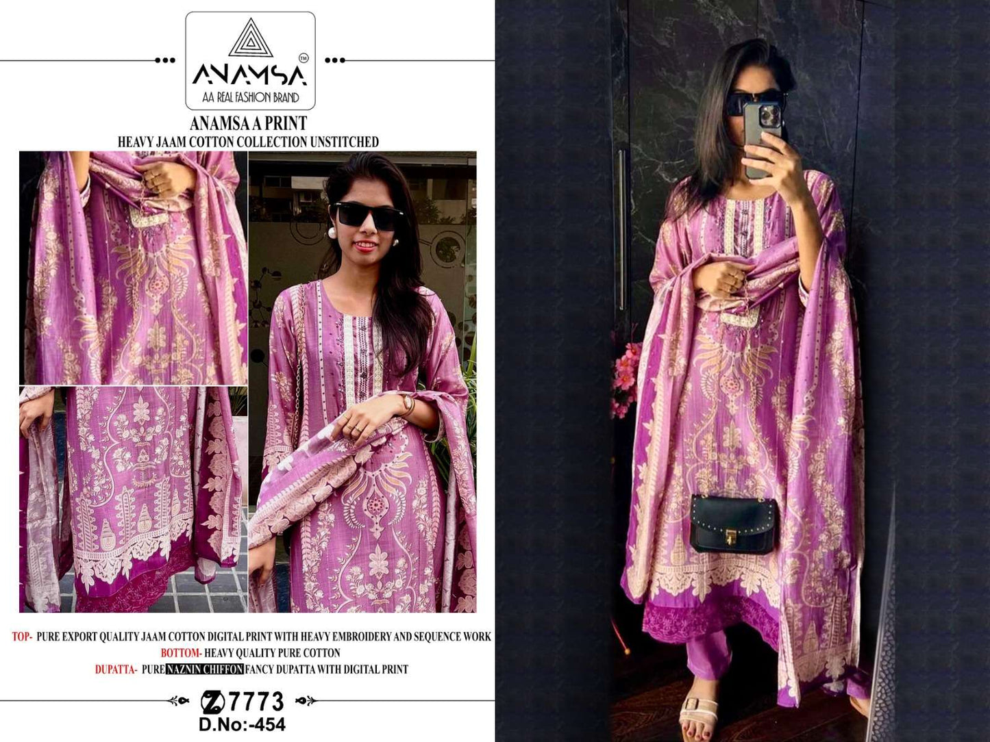 Anamsa 454 Jam Cotton Fancy Daily Wear Salwar Suit