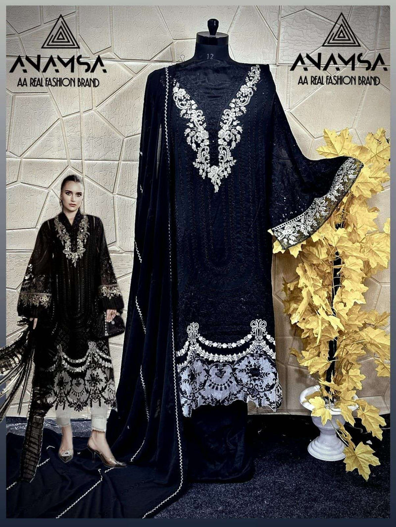 Anamsa 459 Rayon Cotton Heavy Embroidered Fancy Salwar Suit