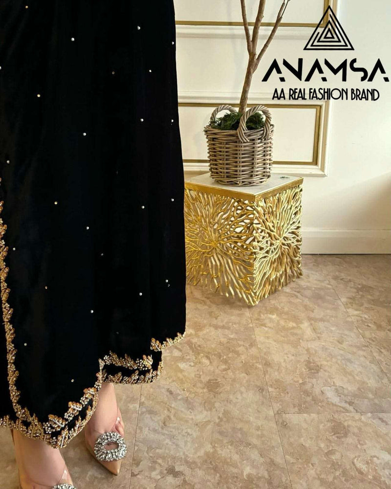 Anamsa 487 Fox Georgette Heavy Embroidered Party Wear Suit