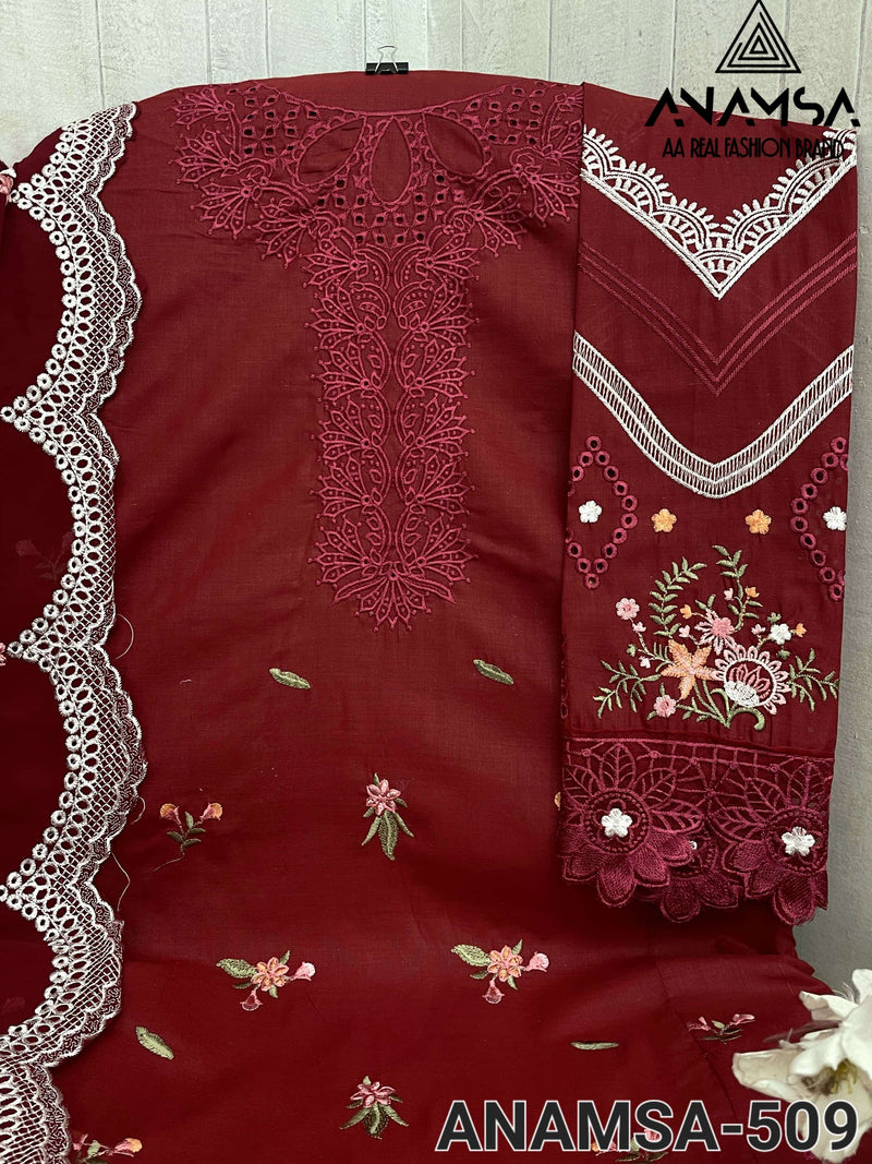 Anamsa 509 Jam Cotton Heavy Embroidered Party Wear Suit