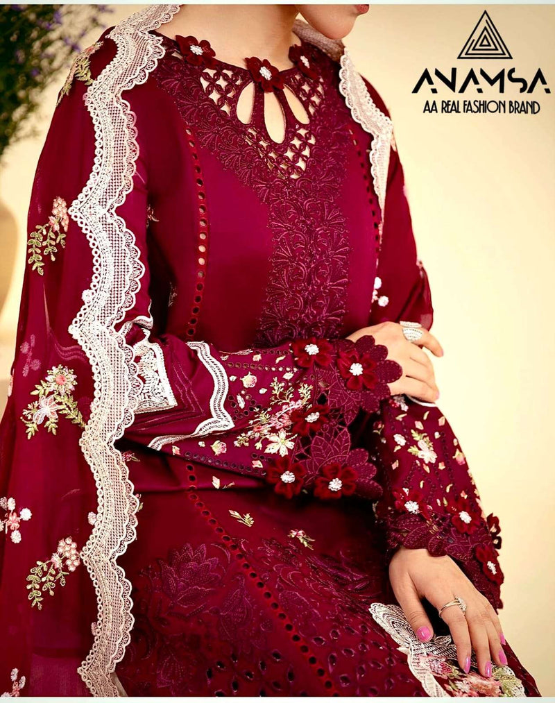 Anamsa 509 Jam Cotton Heavy Embroidered Party Wear Suit