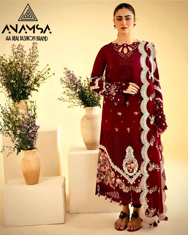 Anamsa 509 Jam Cotton Heavy Embroidered Party Wear Suit