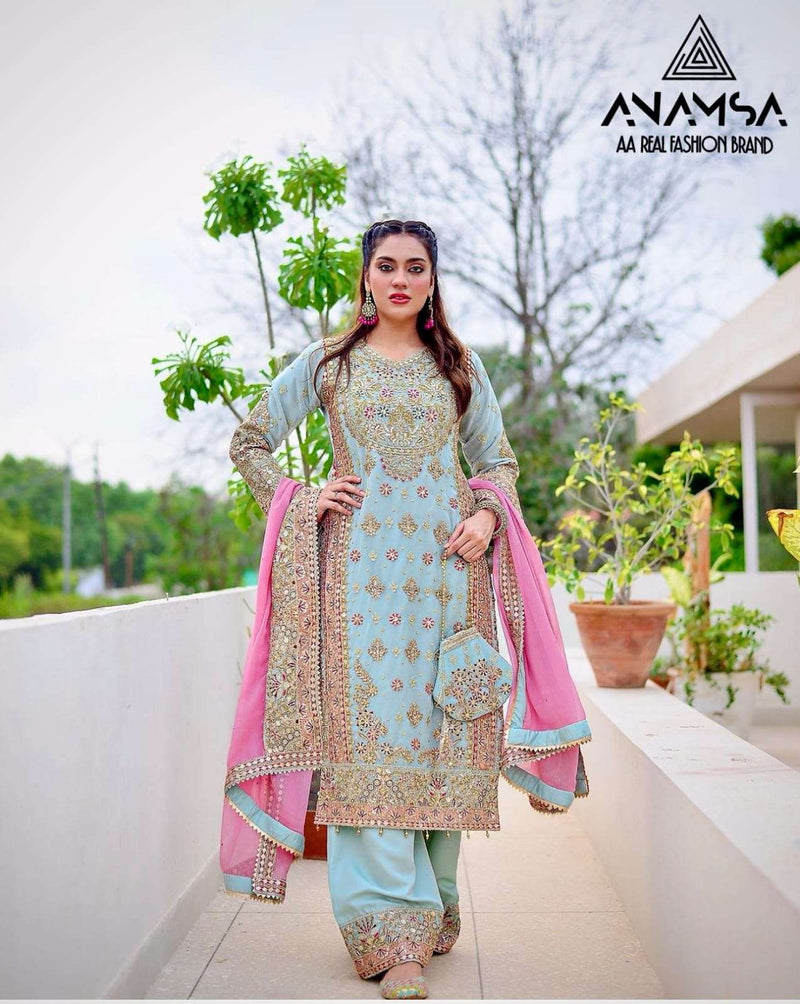 Anamsa 516 Fox Georgette  Heavy Embroidered Fancy Suit