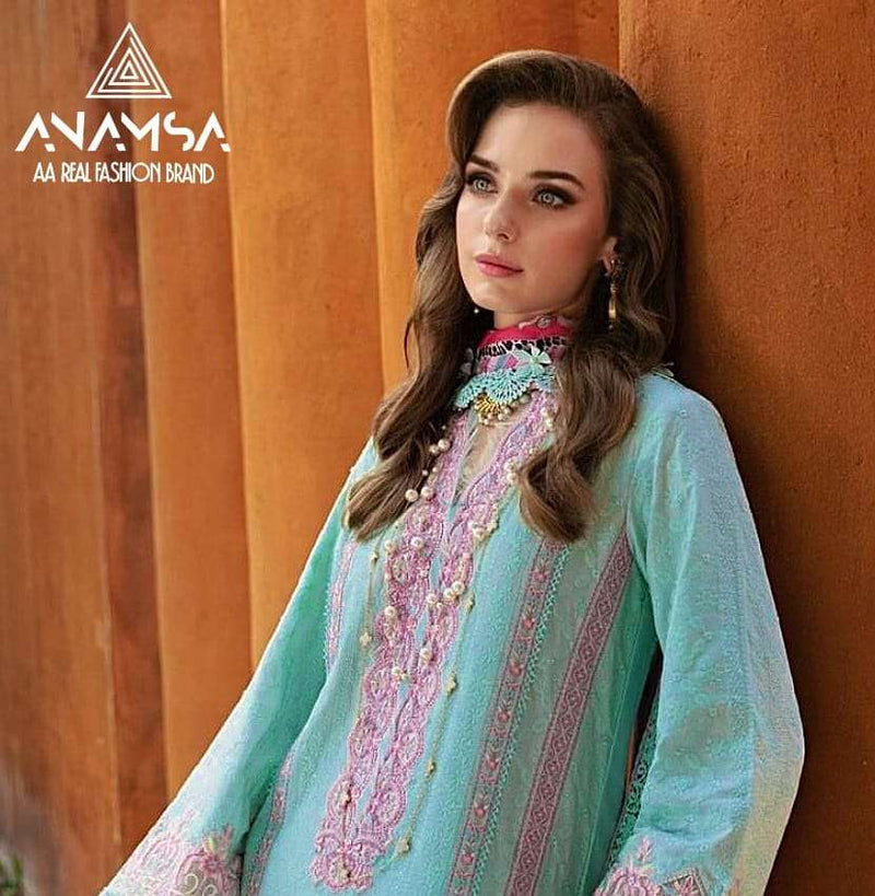 Anamsa 524 Jam Cotton Heavy Embroidered Sequence Work Suit