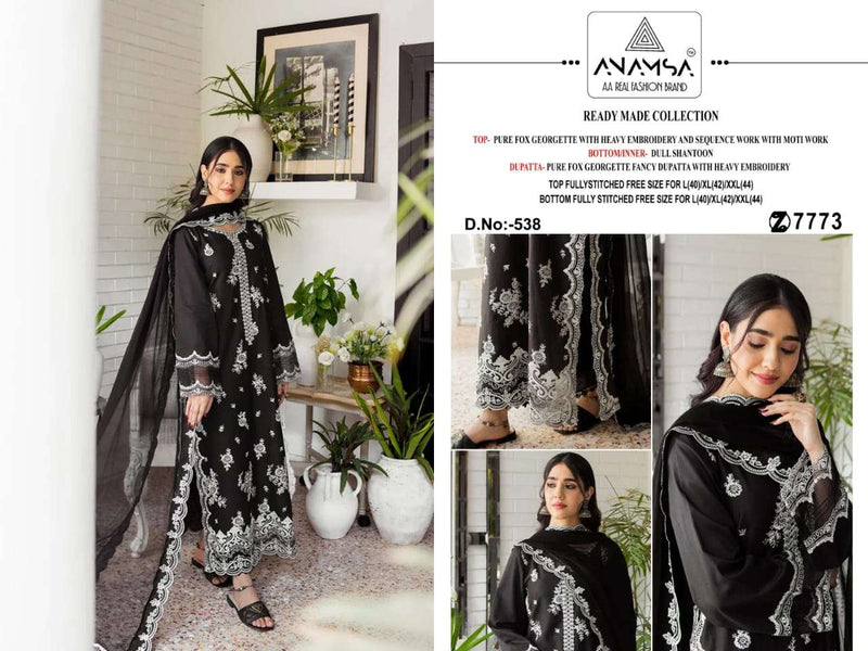 Anamsa 538 Fox Georgette Heavy Embroidered Suit