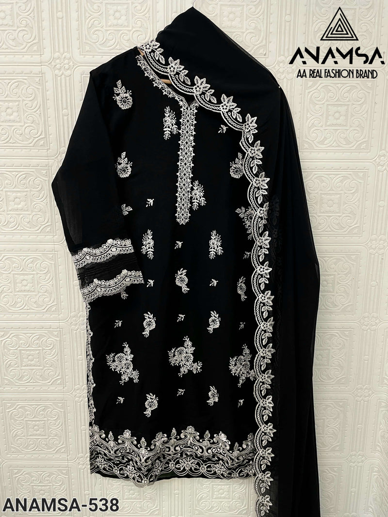 Anamsa 538 Fox Georgette Heavy Embroidered Suit