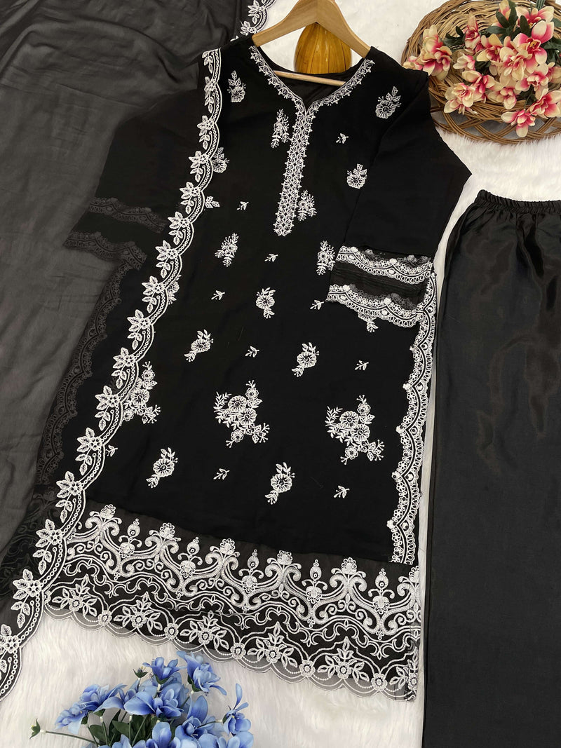 Anamsa 538 Fox Georgette Heavy Embroidered Suit