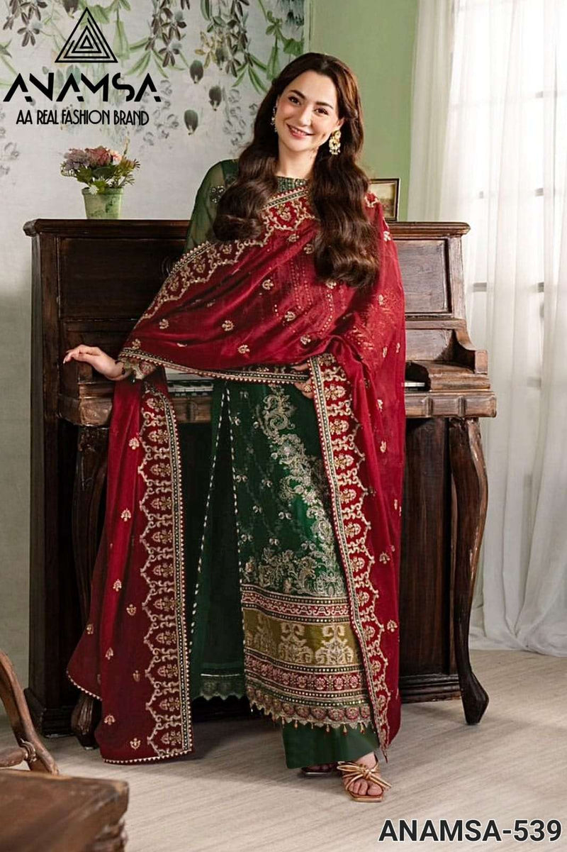 Anamsa 539 Fox Georgette Heavy Embroidered Party Wear Suit