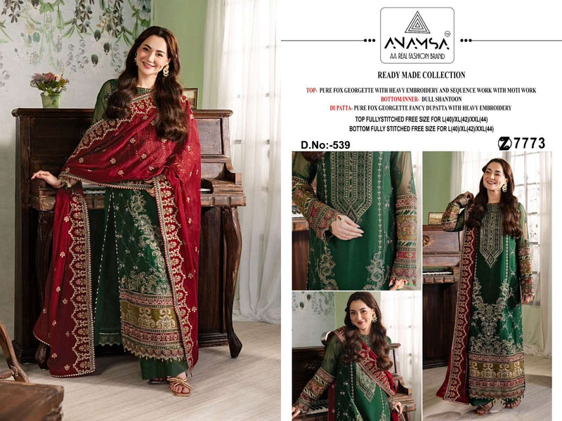 Anamsa 539 Fox Georgette Heavy Embroidered Party Wear Suit