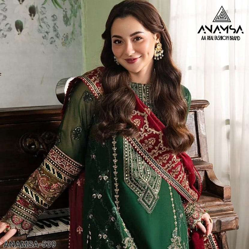 Anamsa 539 Fox Georgette Heavy Embroidered Party Wear Suit