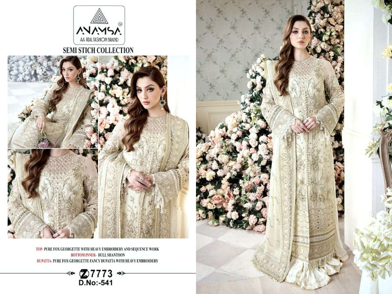 Anamsa 541 Fox Georgette Heavy Embroidered Sequence Work Party Wear Suit