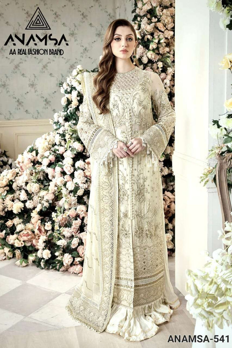 Anamsa 541 Fox Georgette Heavy Embroidered Sequence Work Party Wear Suit