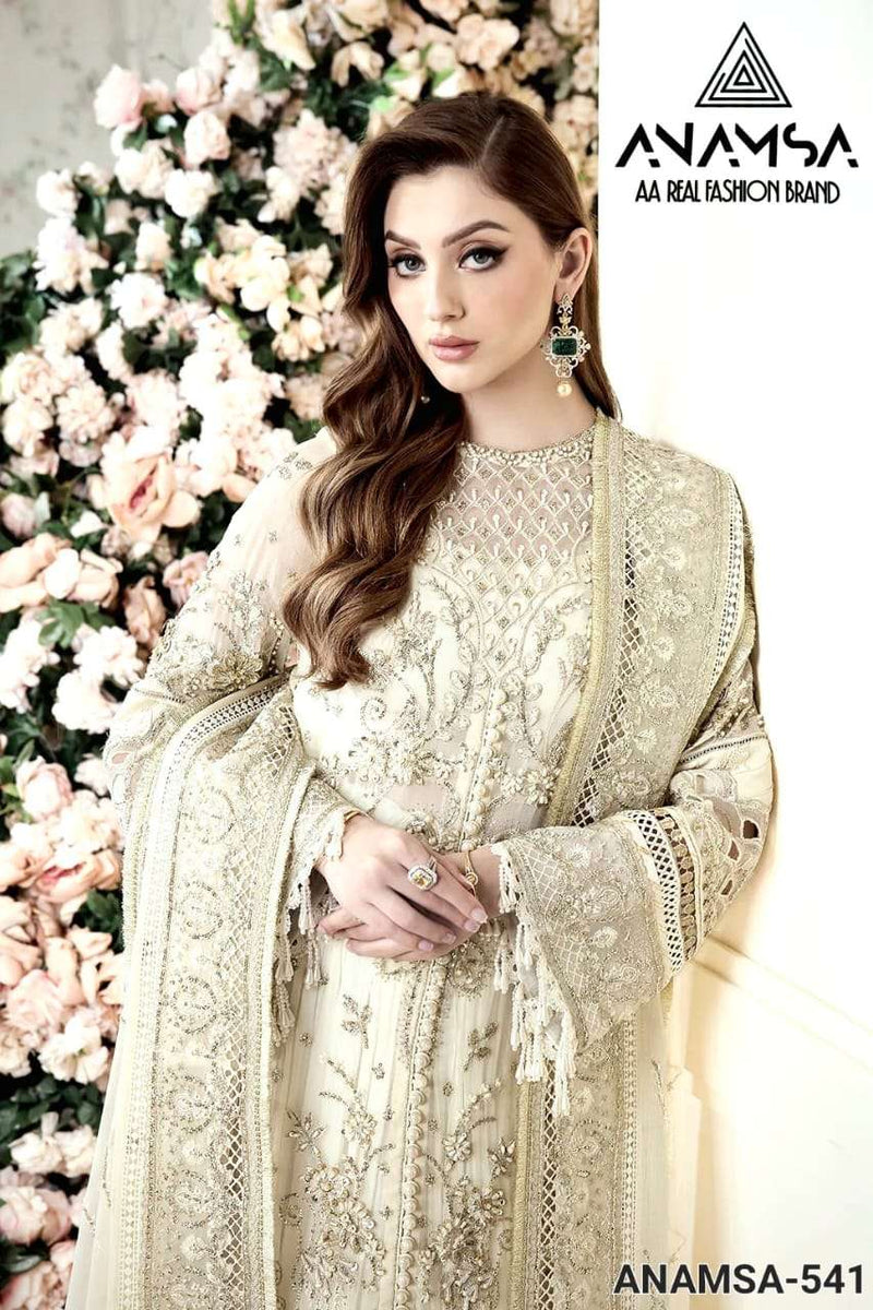 Anamsa 541 Fox Georgette Heavy Embroidered Sequence Work Party Wear Suit