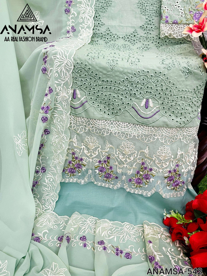 Anamsa 542 Jaam Cotton Heavy Embroidered Fancy Salwar Suit