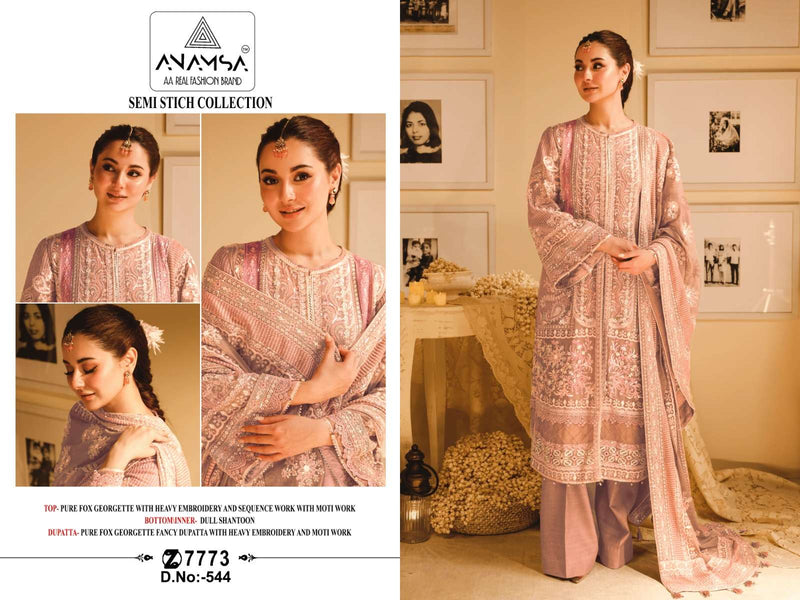 Anamsa 544 Fox Georgette Heavy Embroidered Designer Party Wear Suit