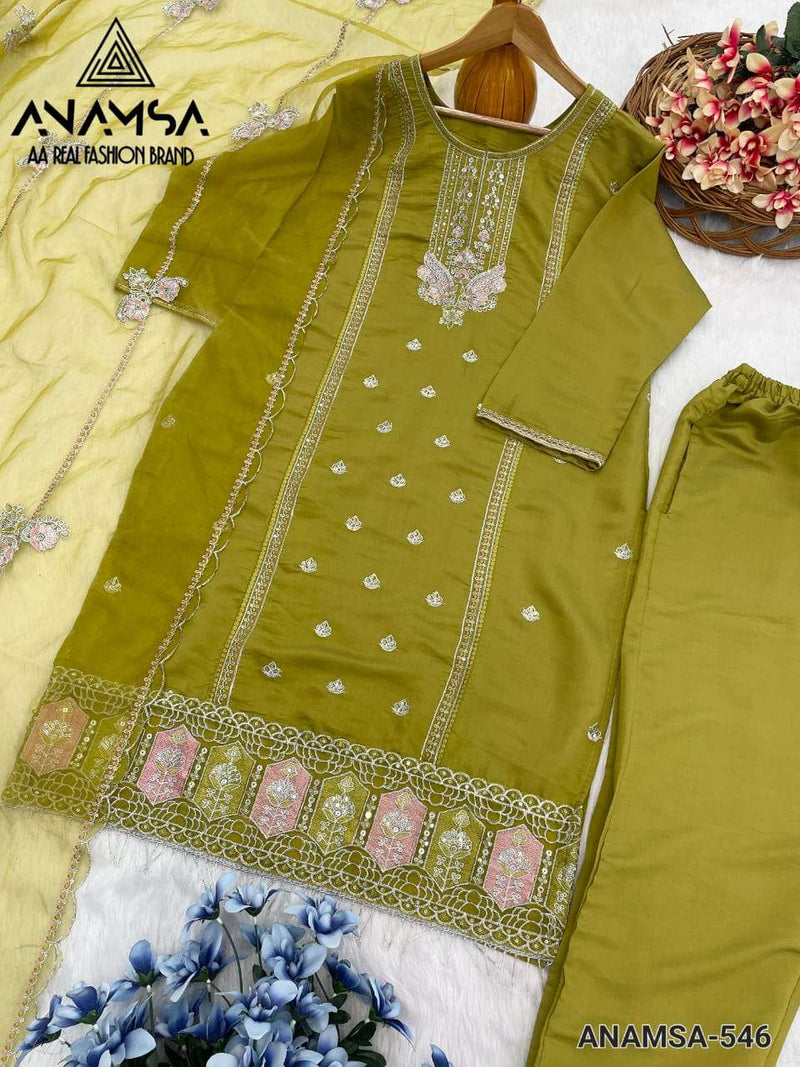 Anamsa 546 Roman Silk Heavy Embroidered Designer Suit