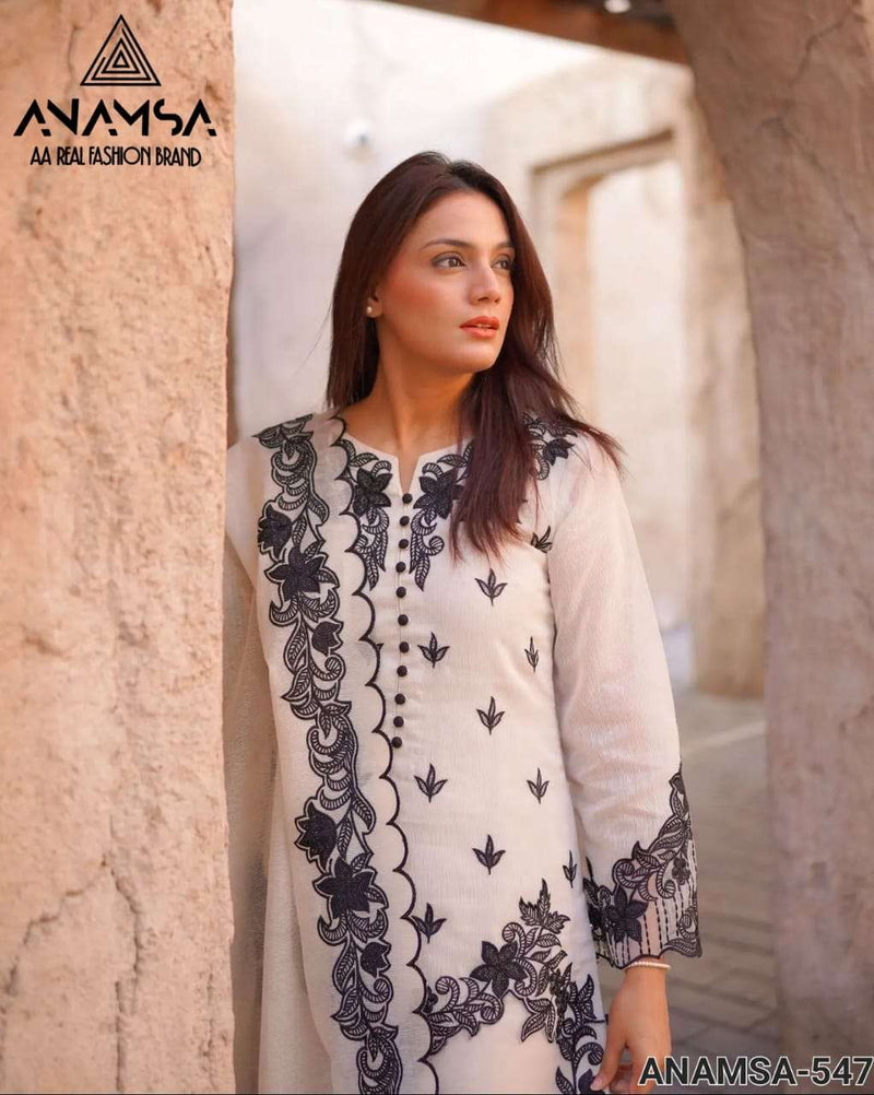 Anamsa 547 Fox Georgette  Heavy Embroidered Party Wear Suit