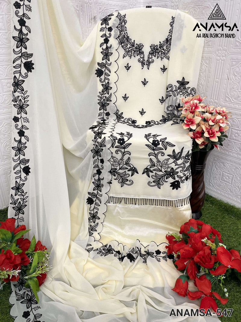 Anamsa 547 Fox Georgette  Heavy Embroidered Party Wear Suit