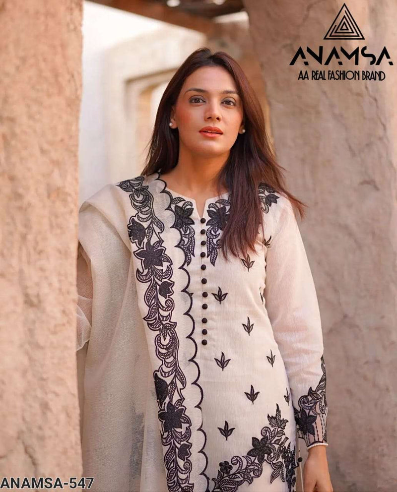 Anamsa 547 Fox Georgette  Heavy Embroidered Party Wear Suit