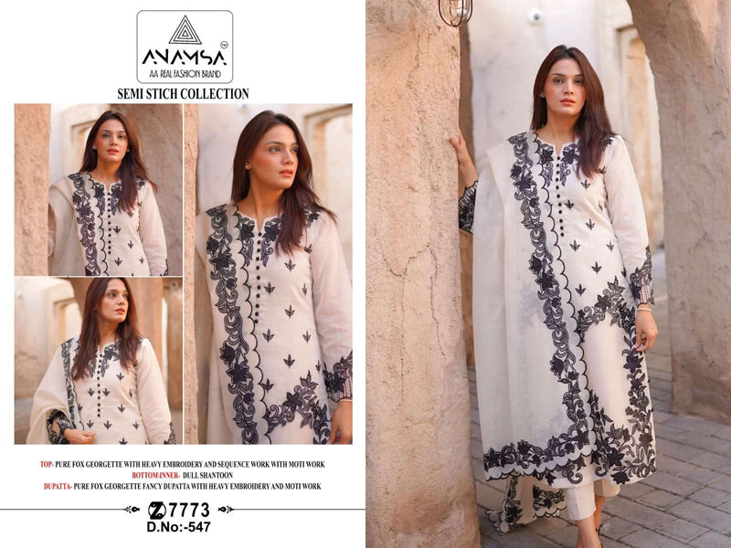 Anamsa 547 Fox Georgette  Heavy Embroidered Party Wear Suit