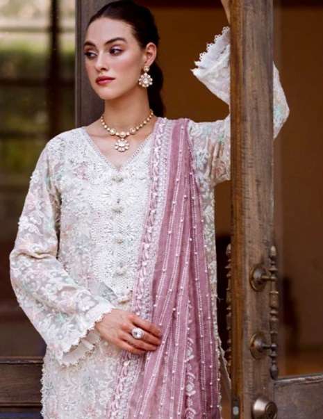 Anamsa D No 507 Cotton Embroidered Sequence Moti Work Designer Suit