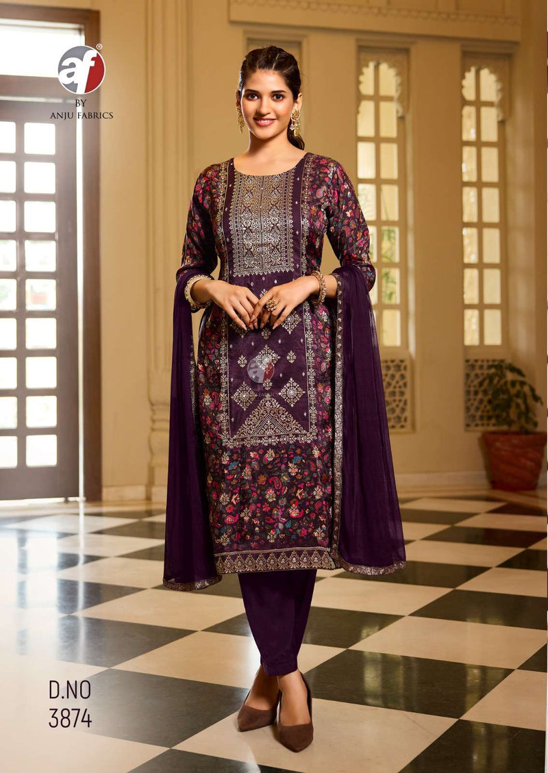 Anju Fabrics Dastoor Vol 6 Dola Jacquard Casual Wear Kurti Pant Dupatta Collection