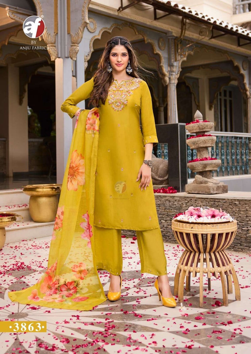 Anju Fabrics Ghunghat Vol 11 Dola Silk Hand Work Festiv Wear Suit Collection