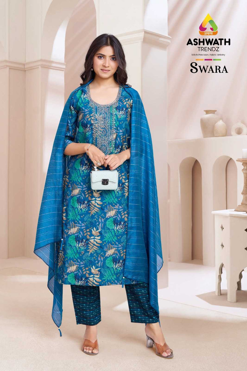 Ashwath Trendz Swara Modal Print Casual Wear Top Bottom Dupatta Set